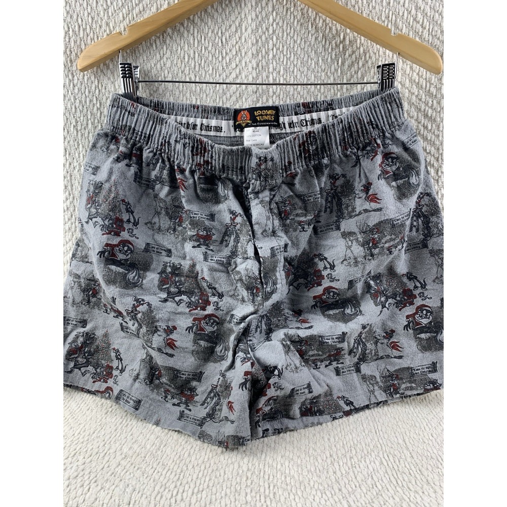 Vintage Looney Tunes Taz Boxers Men's Sz XL 40-42 Christmas Gray 2000 Y2K Cotton